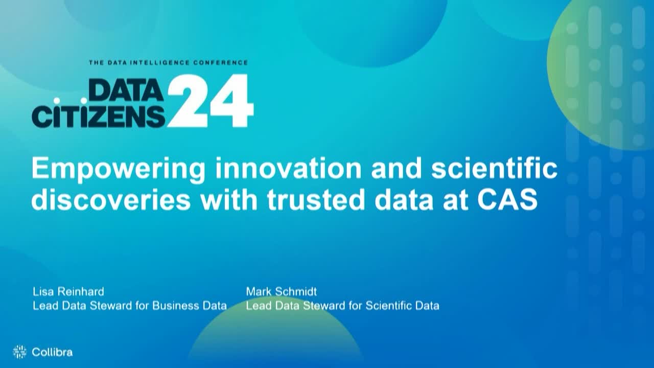 Load video: Empowering innovation and scientific discoveries with trusted data at CAS