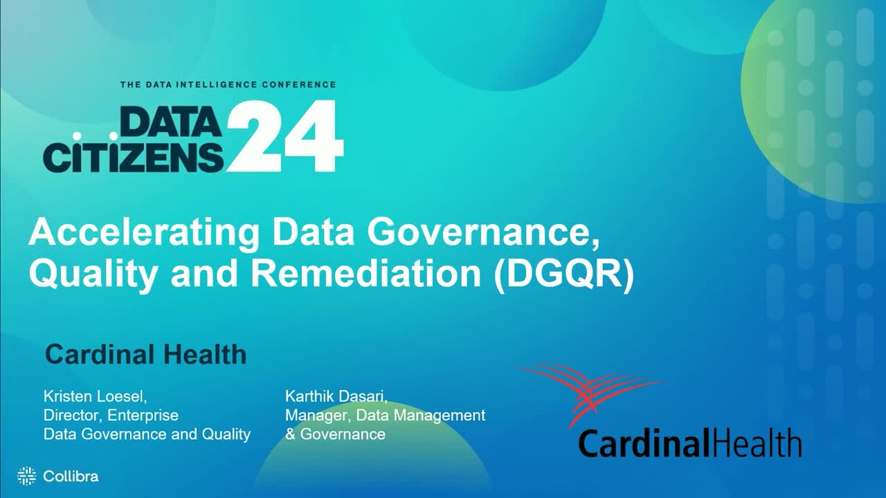 Load video: Accelerating data governance, quality and remediation (DGQR) with business and technology teams